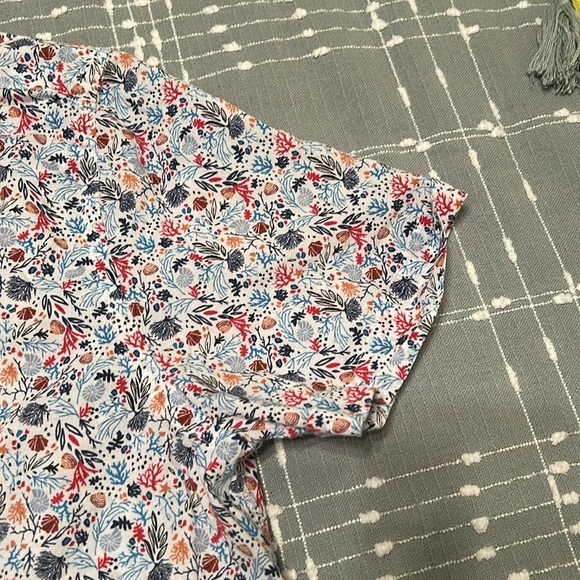 ZARA Slim Fit Nautical Seashell Shirt Mens M Colorful Short Sleeve Cotton - Picture 4 of 9